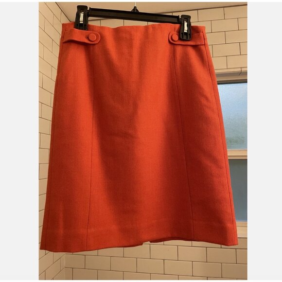 J. Crew vintage wool orange above knee length skirt 4 - Picture 1 of 6